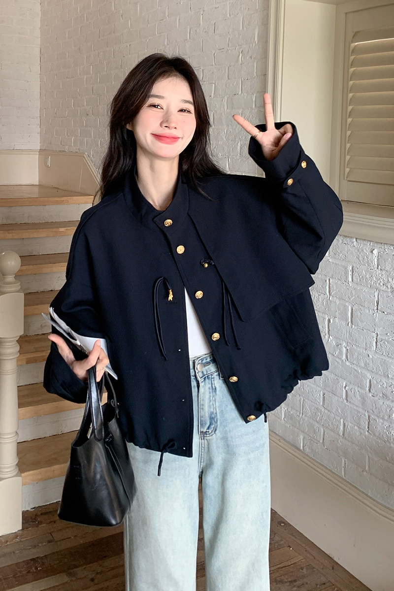 通勤风立领短外套女宽松工装夹克小个子外套2B235-9112-P155-K218,女装短外套,2B235