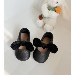 Bambibaby定制25圣诞系列女宝牛皮鞋公主鞋稳步学步鞋