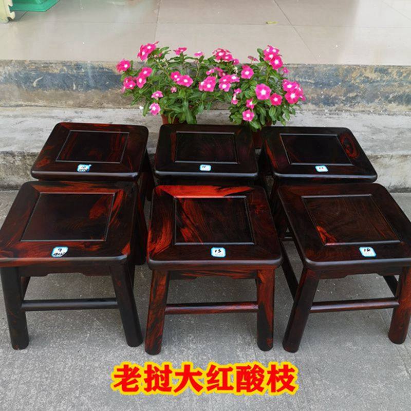 老挝大红四方凳子小板凳