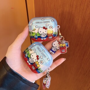 日韩可爱卡通KT猫适用苹果耳机保护套airpods4无线蓝牙耳机壳四代airpod pro2二代ipod耳机盒airpods3保护壳