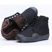 内里加绒防寒保暖冷库工作劳保棉鞋 男高帮棉胶鞋 加绒黑色棉鞋 冬季