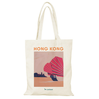 CATHAY国泰航空帆布袋HONGKONG文创帆布袋大容量环保外出手提袋