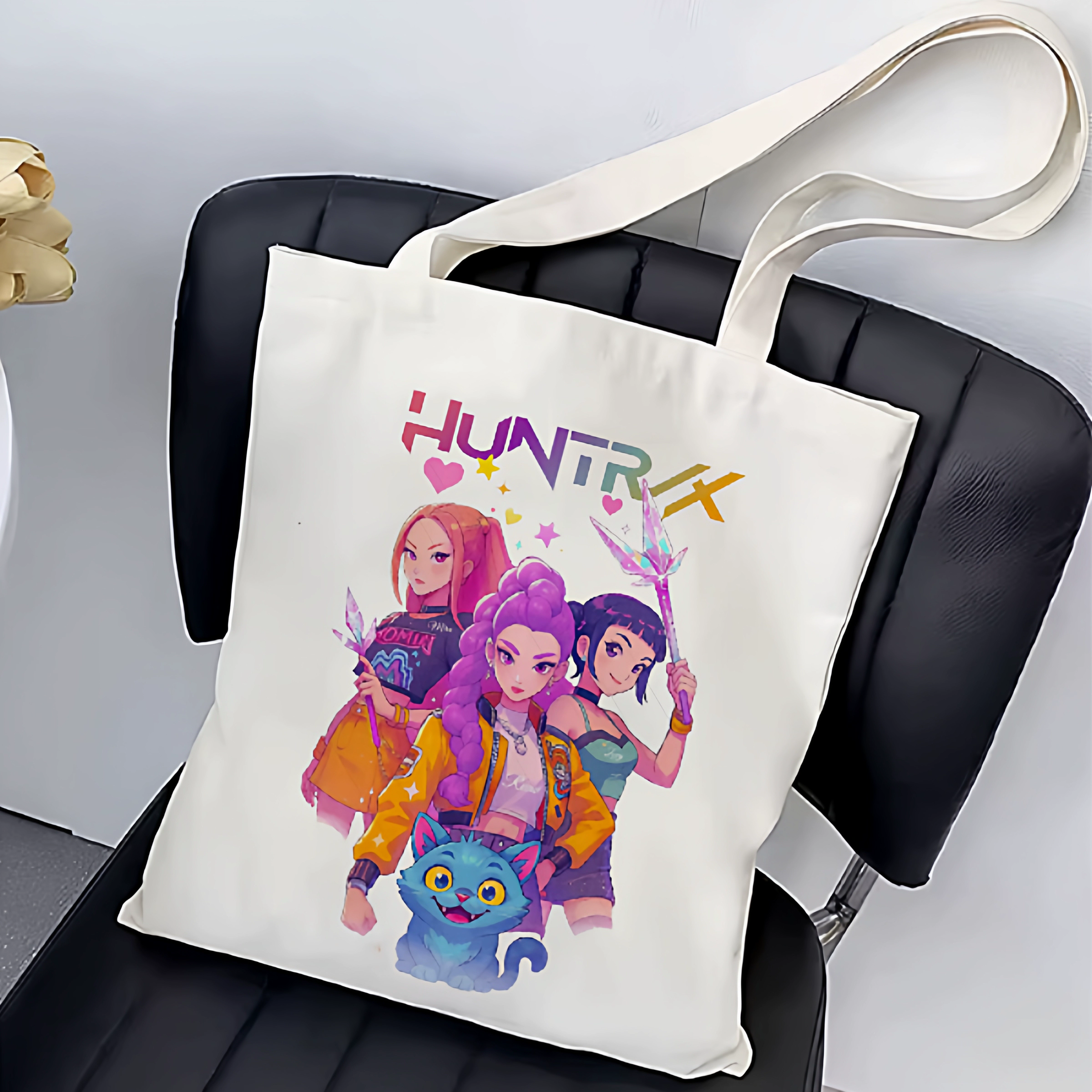 KPOP猎魔女团帆布包HUNTR/X欧美女包手提袋时尚环保袋外出单肩包