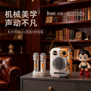Divoom/点音东方玲珑PRO蓝牙K歌音箱80W双麦长续航潮玩设计艺术礼