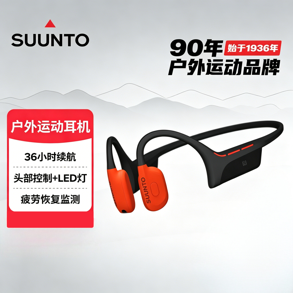SUUNTO 颂拓 WING2开放式骨传导运动耳机户外跑步骑行长续航降噪