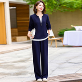 中老年人卫衣女春秋季 2026新款 洋气两件套 休闲运动服套装 妈妈春装