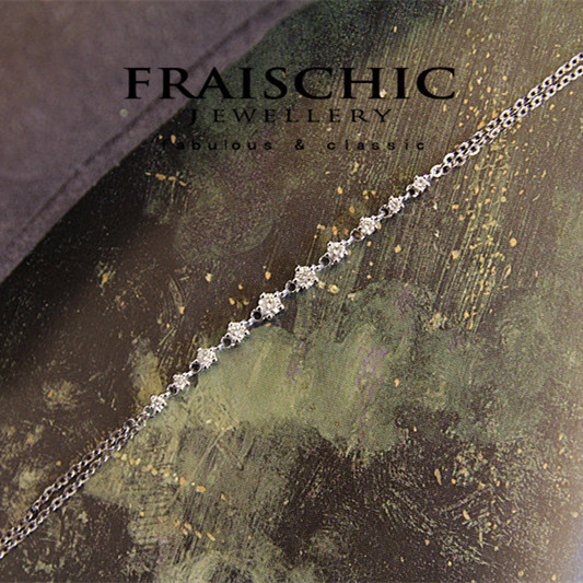Fraischic「Starry night」18K金40分南非钻石群镶手链 双层手链 珠宝/钻石/翡翠/黄金 手饰 原图主图