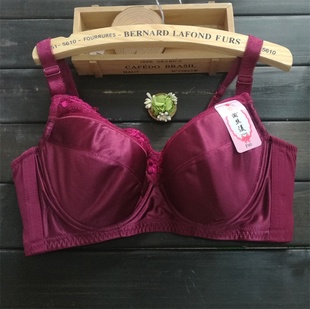 全罩杯光面无痕文胸胖mm薄棉大码内衣有钢圈胸罩上托侧收放下垂