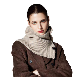 羊毛拉法帽安克拉红色针织大头围毛线帽子女冬围脖连帽围巾