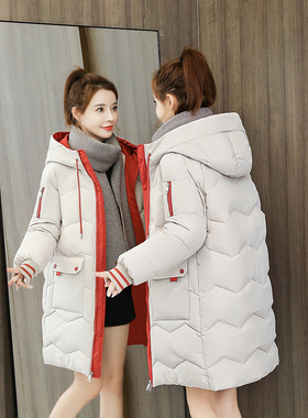 反季中长款羽绒棉服女韩版宽松棉袄2025年新款冬装小个子棉衣外套