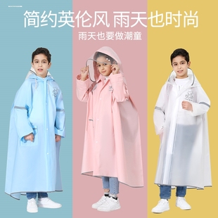 儿童雨衣男童女童小孩学生上学专用带书包位全身防暴雨中大童雨披