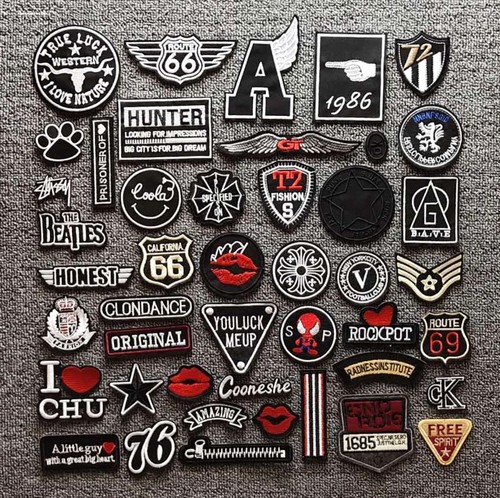 免缝黑色布贴自粘衣服刺绣贴布羽绒服破洞无痕修补修复图案补丁贴