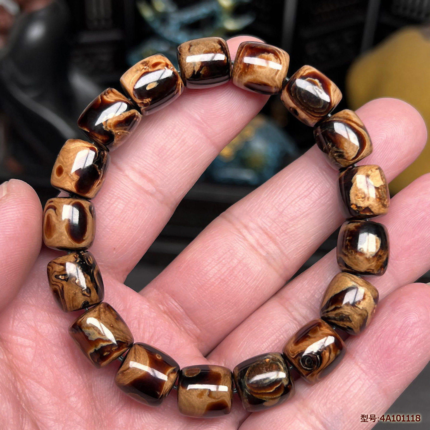 保真天然海柳文玩手串火焰纹