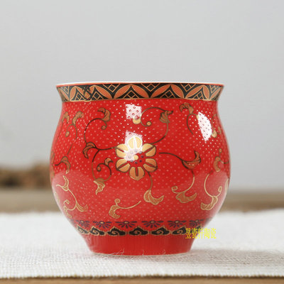 陶瓷日式风啤酒杯腰鼓杯功夫茶杯