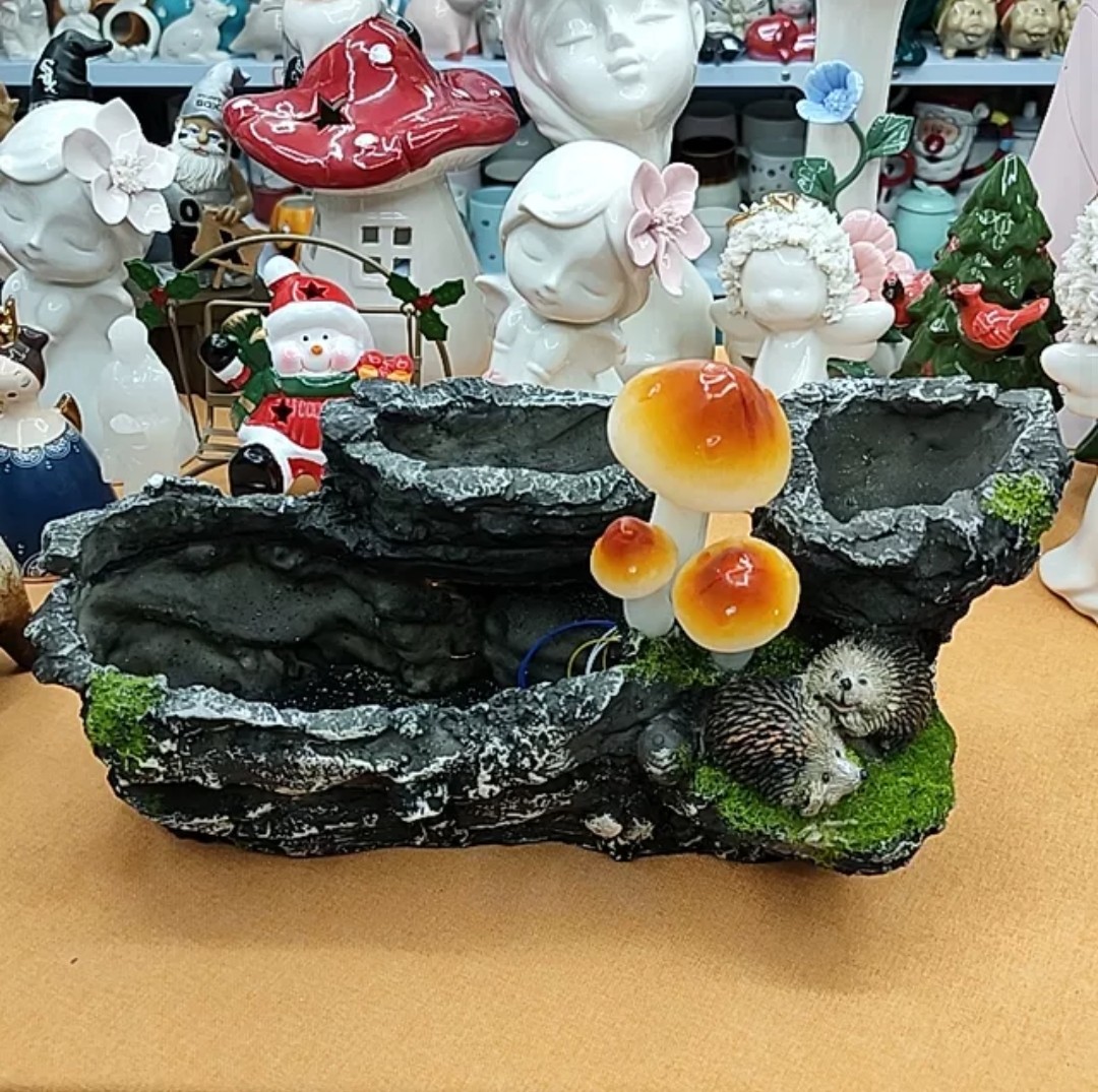 11号新品树脂带音乐感应灯光花装饰摆件