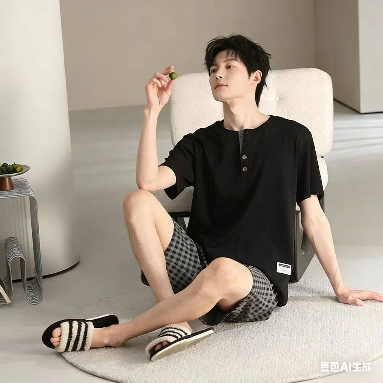 2026年新款纯棉睡衣男士夏季纯棉短袖青年可外穿全棉家居服春套装