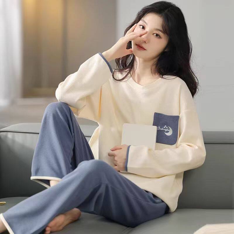 睡衣全棉女士春秋款2025年长袖纯棉大码夏天休闲秋冬季家居服套装