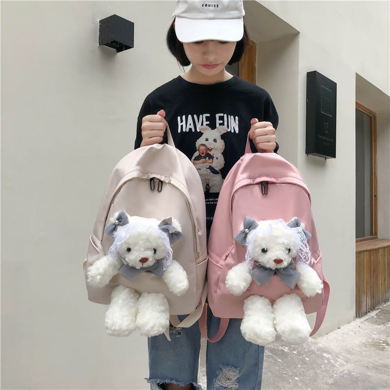 卡通双肩包女韩版公仔校园学生书包可爱搞怪玩偶简约背包轻便旅行