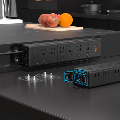 良工岛台PDU插座台面排插厨房桌面电视柜卧室排接线 线板防雷分控