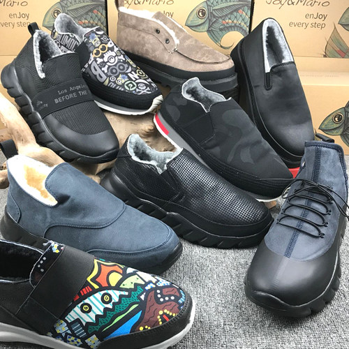 冬款棉鞋玛丽保暖男鞋运动底