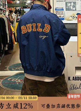 BBCN STORE美式复古贴布刺绣飞行员教练外套春秋百搭休闲翻领夹克