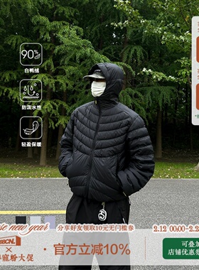BBCN STORE美式复古轻薄90白鸭绒连帽羽绒服男女冬季户外保暖外套