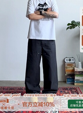BBCN STORE阿苏特染伐木工装裤春季新品撞钉纯棉水洗休闲直筒长裤