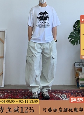 BBCN STORE美式复古轻量化伞兵裤宽松休闲大口袋工装裤直筒休闲裤