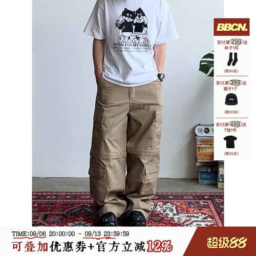 美式复古可拆卸工装裤