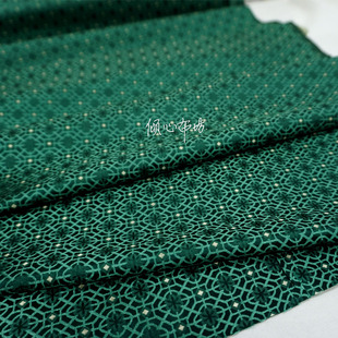 优质深绿墨绿色什锦花纹底纹锦缎布料国潮丝绸古香缎子云宋锦面料