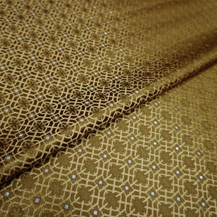 优质棕黄古铜什锦花纹底纹锦缎布料 中国式丝绸古香缎子云锦面料