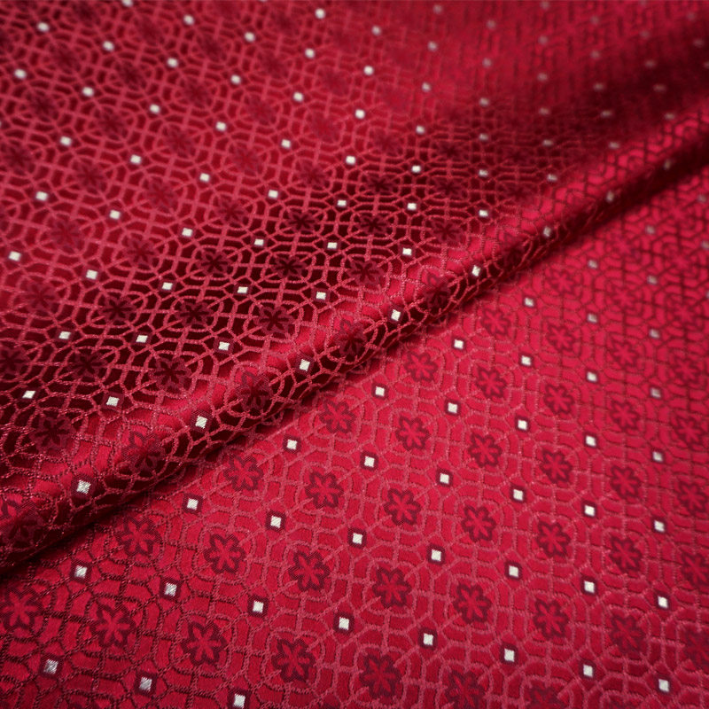 优质深红枣红什锦花纹底纹锦缎布料 中国式丝绸古香缎子云锦面料