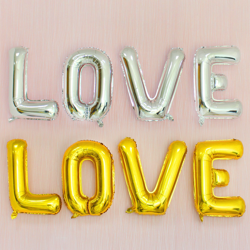 新款大号铝箔LOVE字母30寸 派对婚房装饰求婚LOVE字母气球 节庆用品/礼品 飘空气球 原图主图