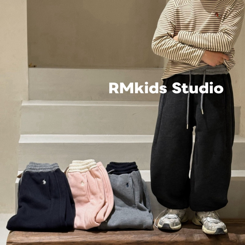 RM原创设计冬新品男女儿童宝宝纯棉4色保暖加绒加厚运动羊毛裤