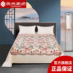 民光全棉老式丝光床单老上海丝光床单国民纯棉床单百子图厚床单