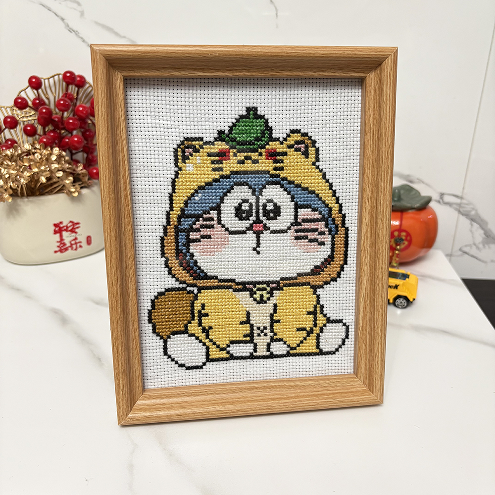 带框十字绣叮当猫手工diy刺绣