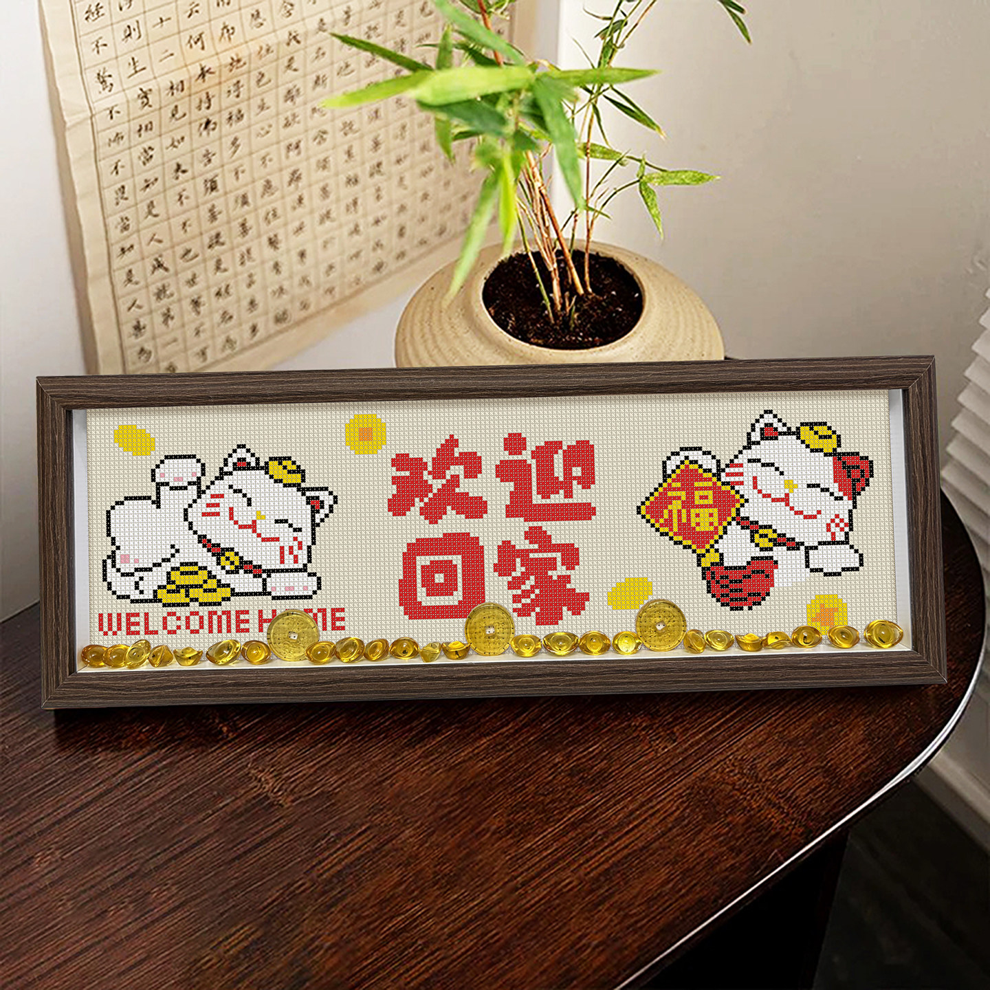 真玻璃带框十字绣线绣