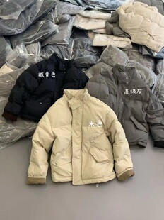 秋冬韩版 保暖羽绒服外套女面包服 beauty立领宽松休闲灯芯绒拼接袖