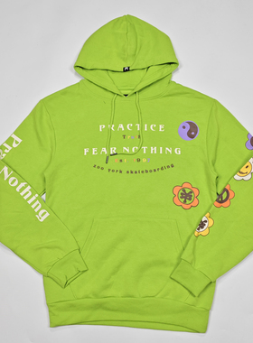 瑕疵出口尾货老美街头滑板运动棉绒字母印花连帽套头卫衣宽松运动