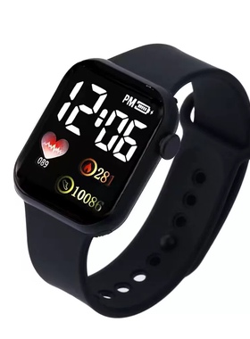 新款按键地球款运动手表Y3LED手表简约方形潮流学生情侣手表