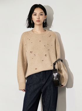 XG雪歌绵羊毛针织衫XL411652A860