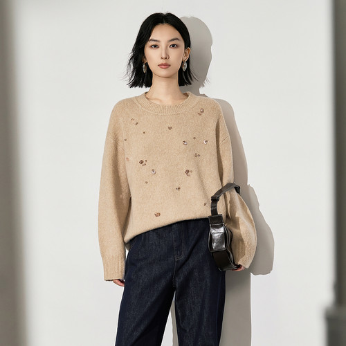 XG雪歌绵羊毛针织衫XL411652A860