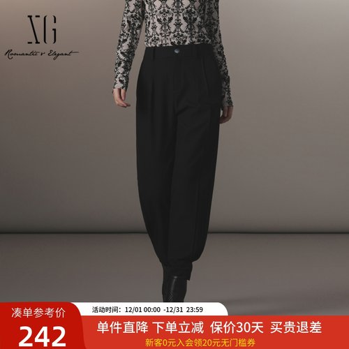 xg雪歌气质百搭通勤西装裤女2024秋冬新款休闲裤子XJ402041A190