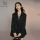 双排扣上衣XK308012A290 黑色风衣外套女2025秋新款 XG雪歌经典 版
