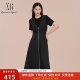 XG雪歌黑色无袖 背心裙女2025春款 休闲显瘦百搭连衣裙XK104018A690