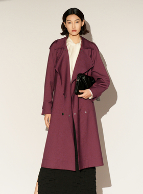 XG雪歌2026春时髦西装领高级感休闲中长款风衣外套女XL108004A115