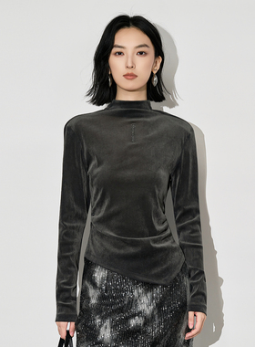 XG雪歌25冬新款极简通勤舒适零感高领打底衫女长袖TXK401010A281