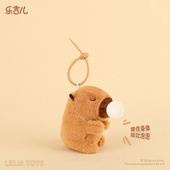 水豚啪啪圈毛绒水獭娃娃手环生日礼物吐泡泡公仔