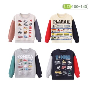 儿童春秋童装男童纯棉卫衣汽车长袖上衣圆领毛圈打底日系休闲春装