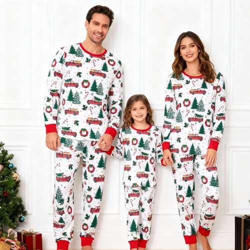 亲子装长袖睡衣套装家居服Family Christmas Pyjamas圣诞室内拍照
